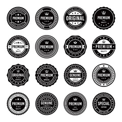Classic Vintage Retro Premium Vector Badge, Emblem, Logo, Label, Sticker, Stamp, Symbol, Seal, Banner Frame Collection Set