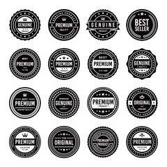 Classic Vintage Retro Premium Vector Badge, Emblem, Logo, Label, Sticker, Stamp, Symbol, Seal, Banner Frame Collection Set