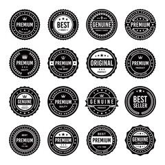 Classic Vintage Retro Premium Vector Badge, Emblem, Logo, Label, Sticker, Stamp, Symbol, Seal, Banner Frame Collection Set