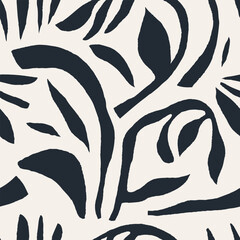 Abstract botanical minimal shapes pattern. Collage contemporary print. Fashionable template for design. Modern ethnic style. © MURRIRA