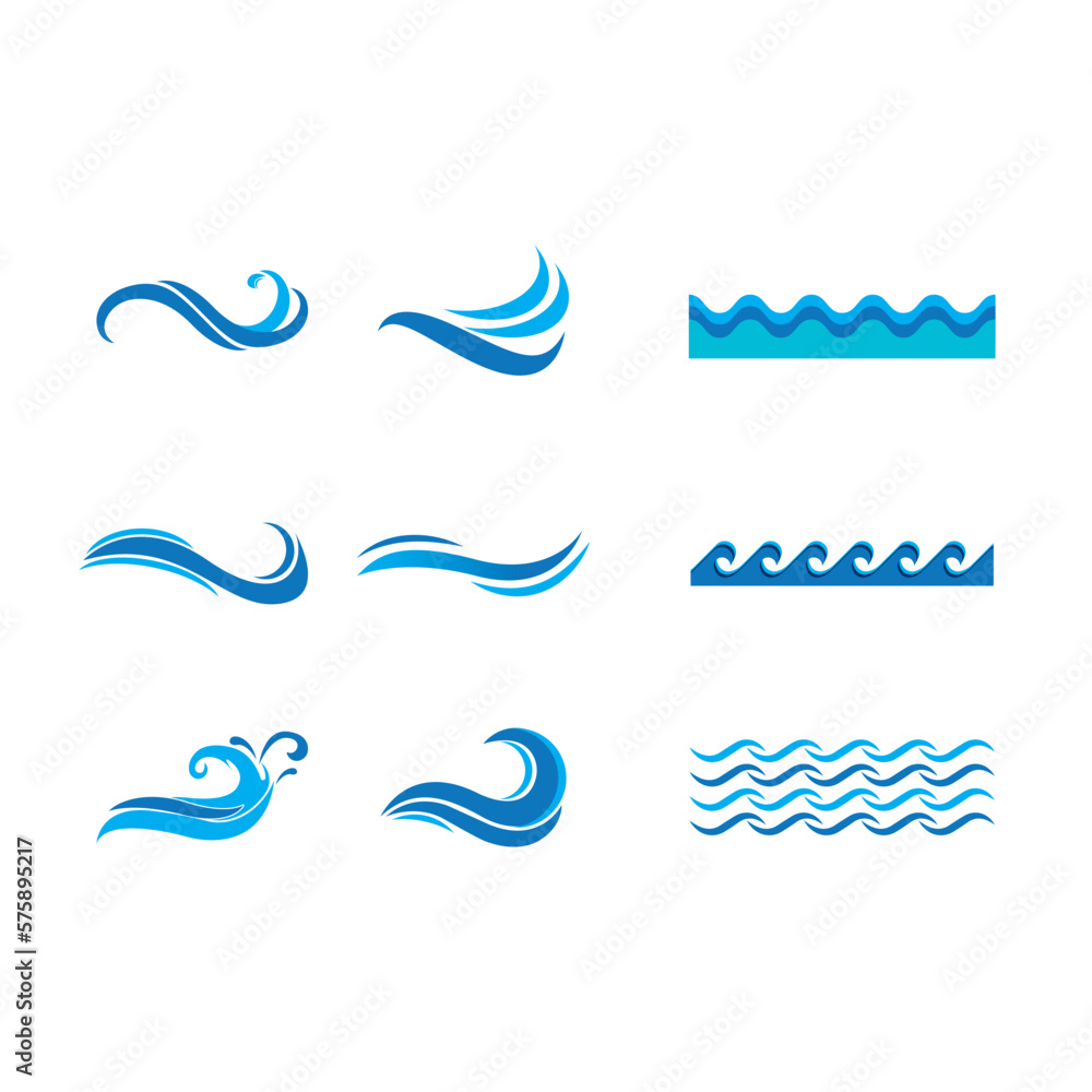 Sticker water wave logo