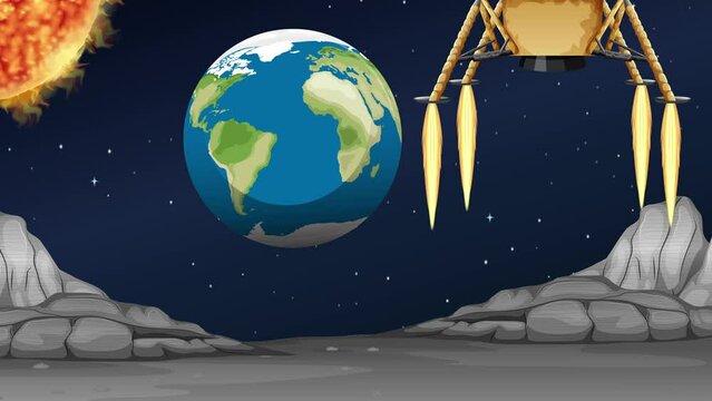 Apollo 11 Lunar Landing on the Moon Animation