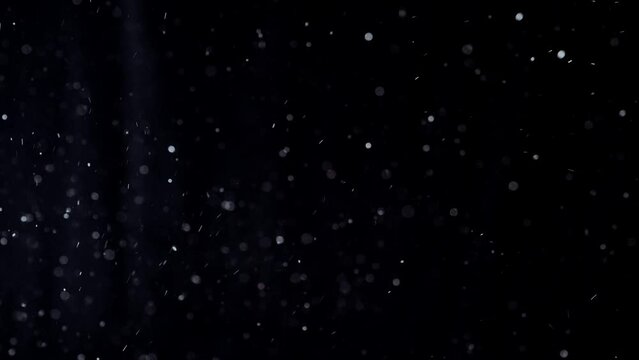 Dust particles flowing in black Background
