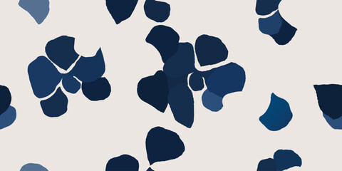 Modern minimal abstract floral shapes pattern. Collage contemporary print. Fashionable template for design.