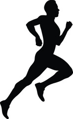 athlete runner run sprint race black silhouette