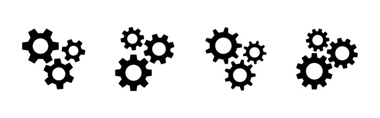 Vector Setting Gear icon set illustration