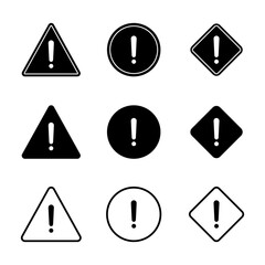Vector Alert caution warning sign icon set illustration