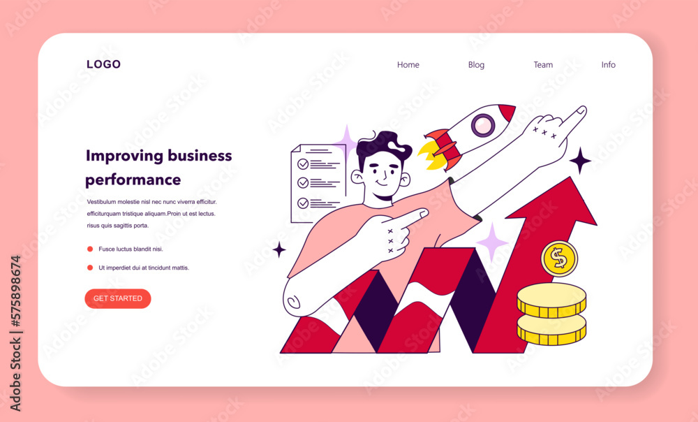 Poster improving business performance indicators implementation benefit for company
