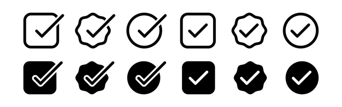 Checkmark icon set vector illustration