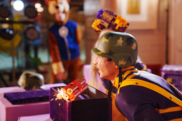 man actor play at a children's party. 