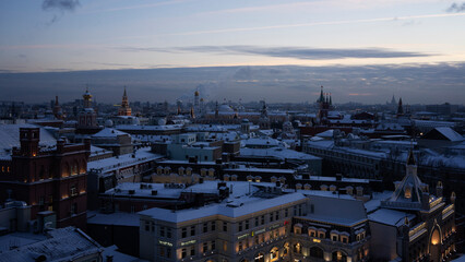 view from the roof on moscow center 