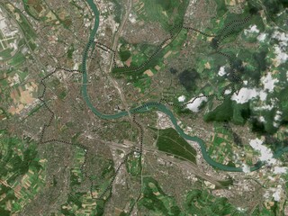 Basel-Stadt, Switzerland. Low-res satellite. No legend
