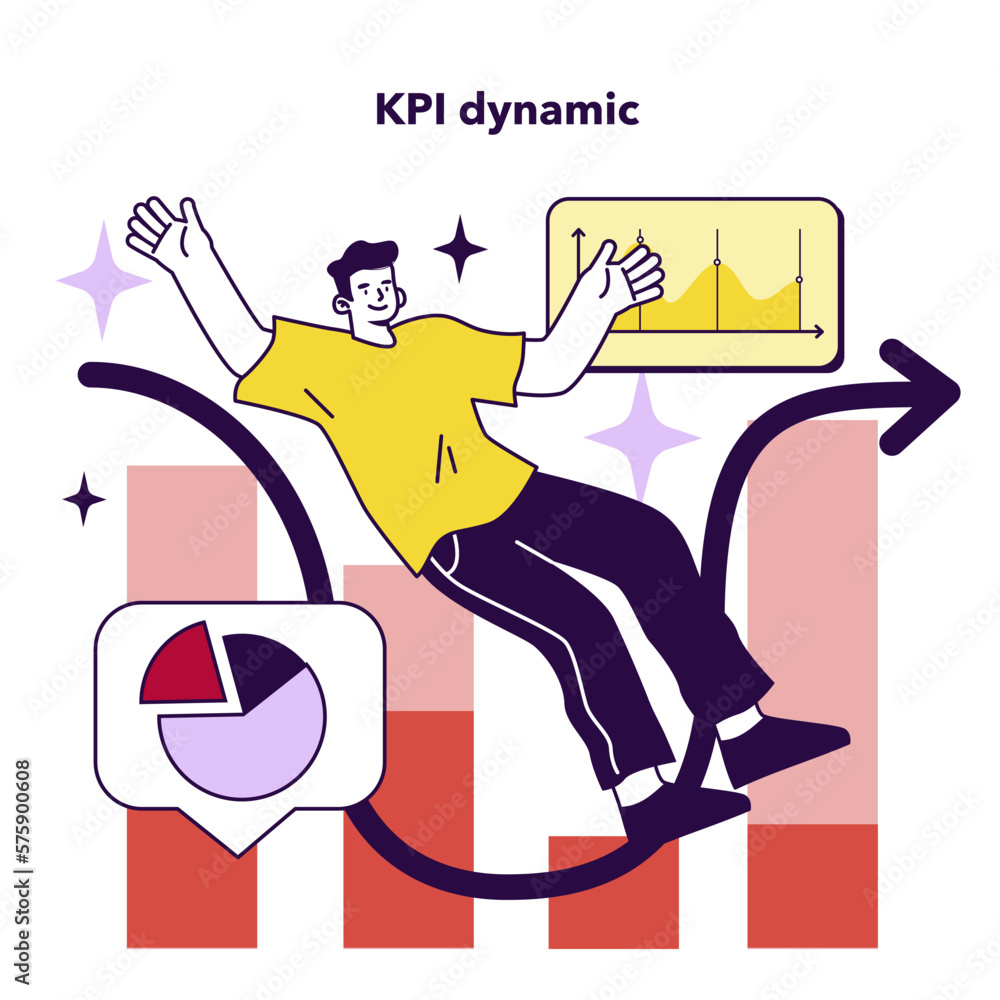 Poster key performance indicators dynamics. key performance indicators