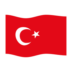 Turkey flag icon isolated on white background