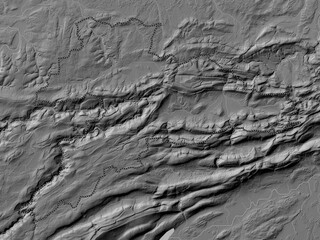 Jura, Switzerland. Grayscale. No legend