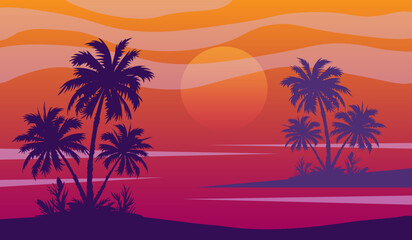 Fototapeta na wymiar beach scene vector illustration