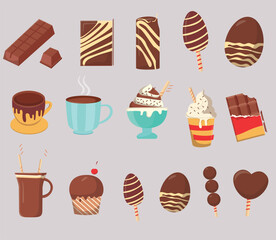 Chocolate illustration elements collection