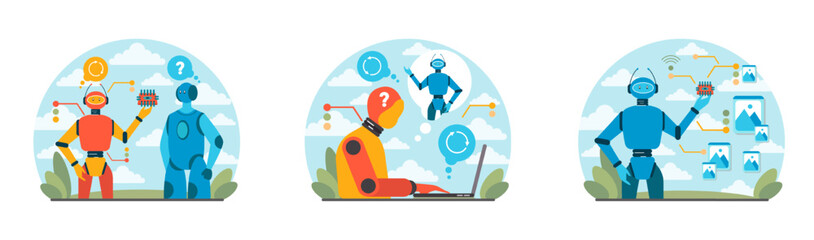 Artificial intelligence set. Self-learning computing system. Deep machine