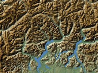 Ticino, Switzerland. Physical. No legend