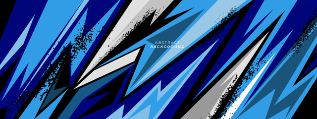 Sports racing blue background. Grunge banner background illustration