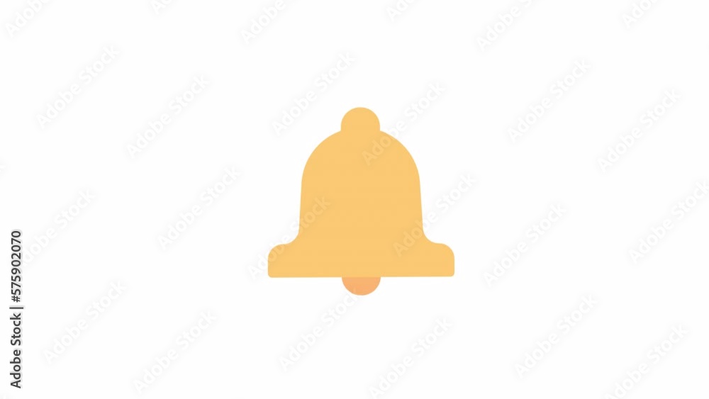 Poster animated ringing bell notification. new subscription alert. flat cartoon style icon 4k video footage