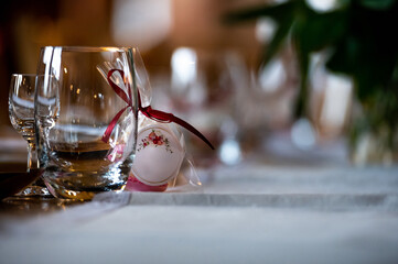 tableware and table decorations at celebrations