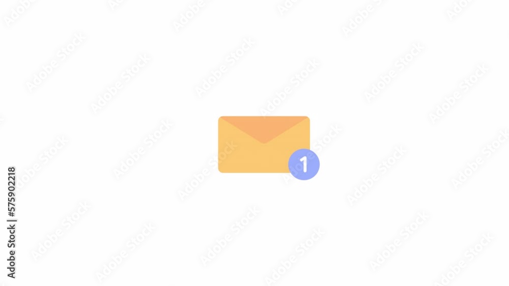 Poster animated unread message notice. new email notification. flat cartoon style icon 4k video footage. me
