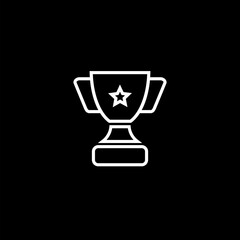 Awards, trophy cups, icon isolated on black background. 