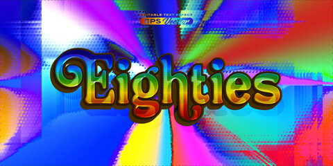 Retro editable text effect style eighties futuristic 80s vibrant theme with experimental background, ideal for poster, flyer, social media post with give them the rad 1980s touch