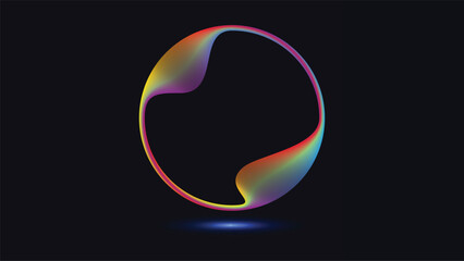 Color gradient with circle shape on black background