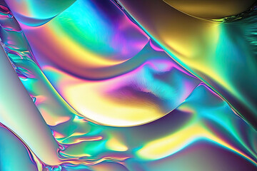 abstract holographic texture Graphic with iridescent smudges, generative AI