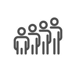 Business people and pictogram icon outline and linear symbol.	
