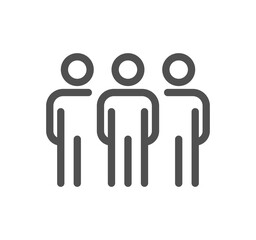 Business people and pictogram icon outline and linear symbol.	
