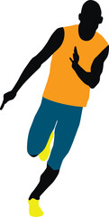 Fototapeta na wymiar muscular man runner sprinter running vector illustration