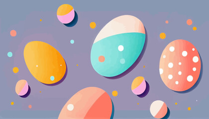 Colorful Easter eggs background vector illustration, colored eastern celebration graphic design