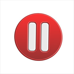 Pause button icon realistic