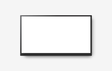Flat Television White Screen Vector Mockup Illustration