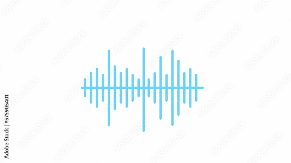 Poster animated sound visualization. flat cartoon style icon 4k video footage. audio waveform. longitudinal