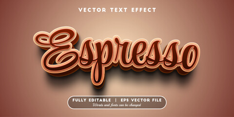 Text effects 3d espresso, editable text style