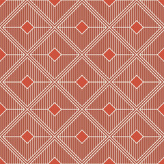 Abstract Art Deco Squares Lines Geometric Psychedelic Hypnotic Seamless Pattern Vector Design Trendy Fashion Colors Perfect for Interior Design Wall Paper or Fabric Print