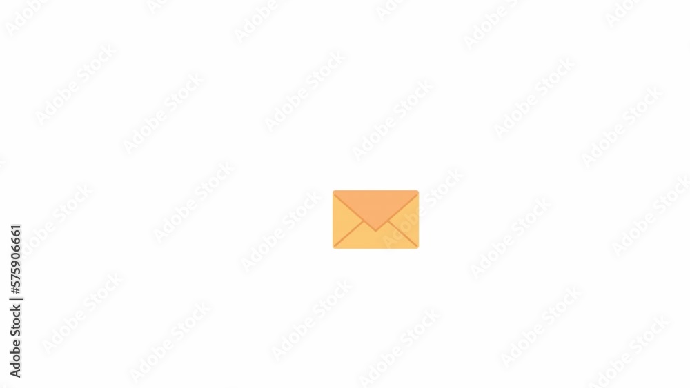 Poster animated forwarding email envelope. flat cartoon style icon 4k video footage. sending message proces