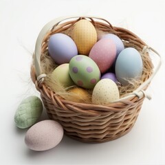 Naklejka na ściany i meble Easter Eggs in a Basket