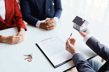 Real estate firms to buy homes and land are handing over keys and homes to couples after agreeing to sell the house and enter into a loan agreement.