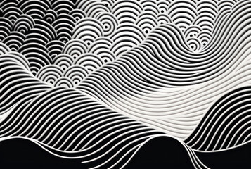 Beautiful Japanese background with line wave pattern. Generative ai.