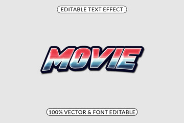 Movie Text effect, editable vintage and shiny text style