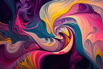 Marble swirl colorful background handmade abstract flowing texture experimental art. Generative ai.