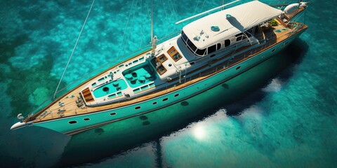 Fototapeta premium Luxury yacht, Generative AI