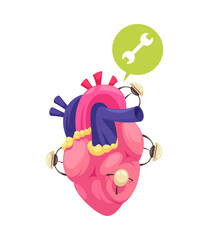 Heart With Nanotechnologies Composition