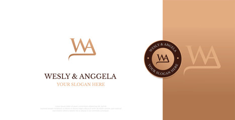 Initial WA Logo Design Vector