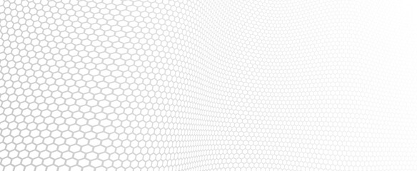 Hexagons pattern in 3D perspective vector abstract background, technology theme network and big data image.